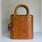 Salvatore Ferragamo Vintage Gancini Wooden Bucket Bag + Coin Pouch