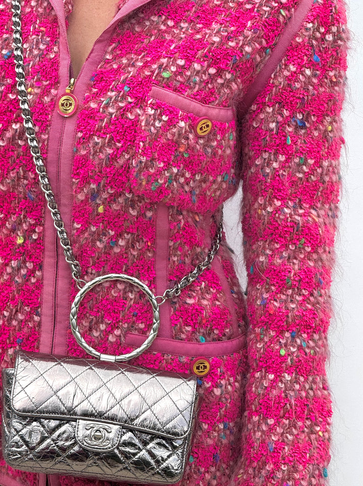 Chanel Metallic Calfskin Mini Ring Handle Flap Bag