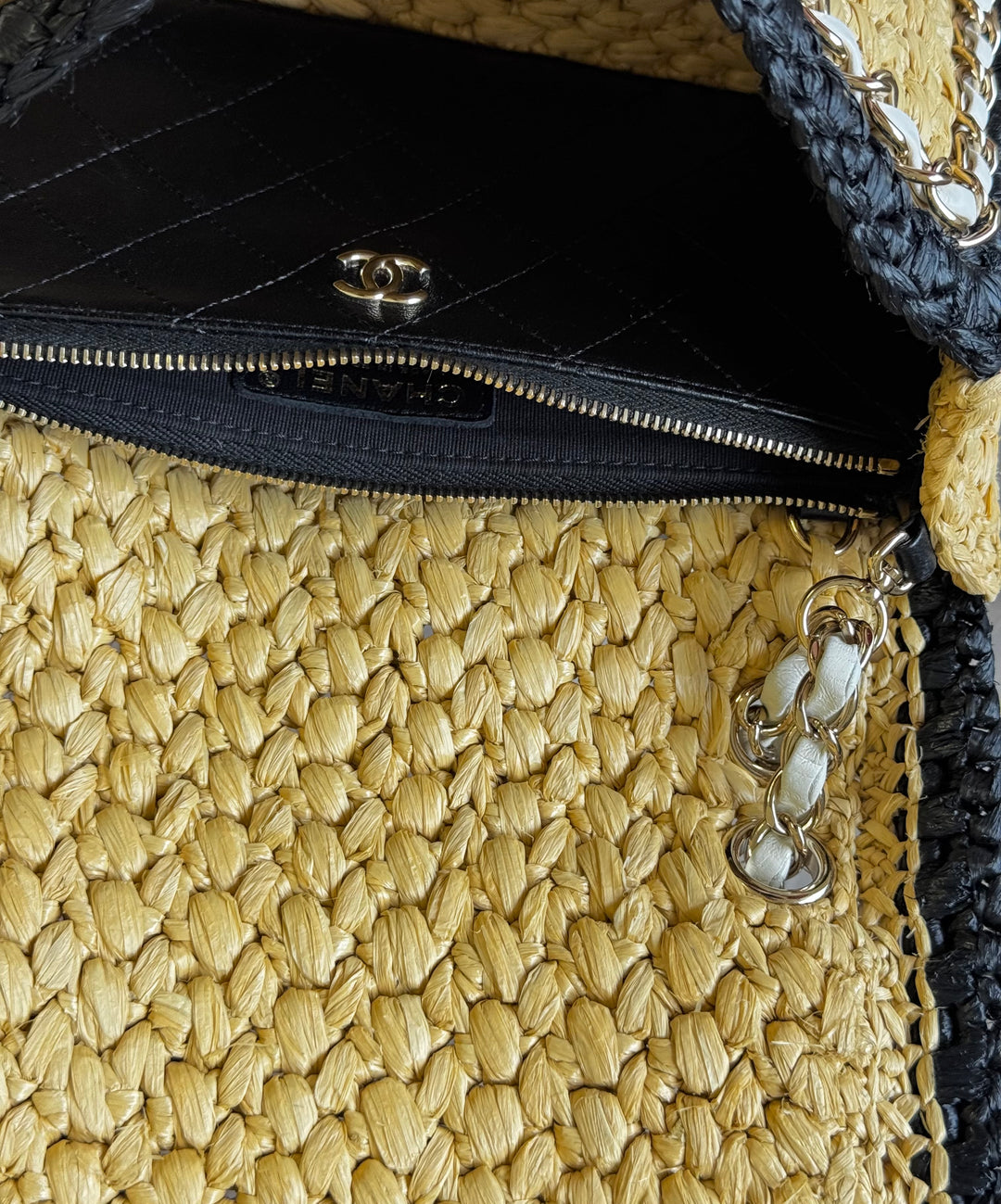 Chanel 24C Venice Beach Medium Braided Raffia Flap Bag