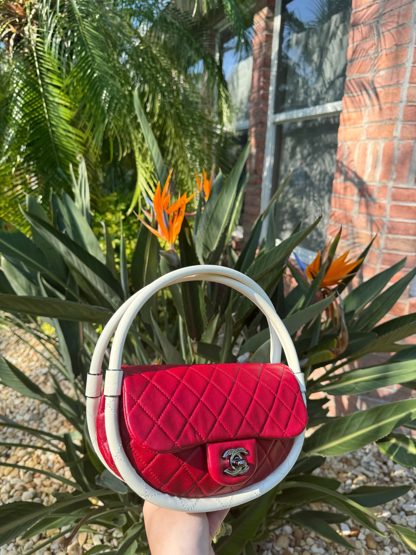 Chanel Runway Small Red Hula Hoop Bag