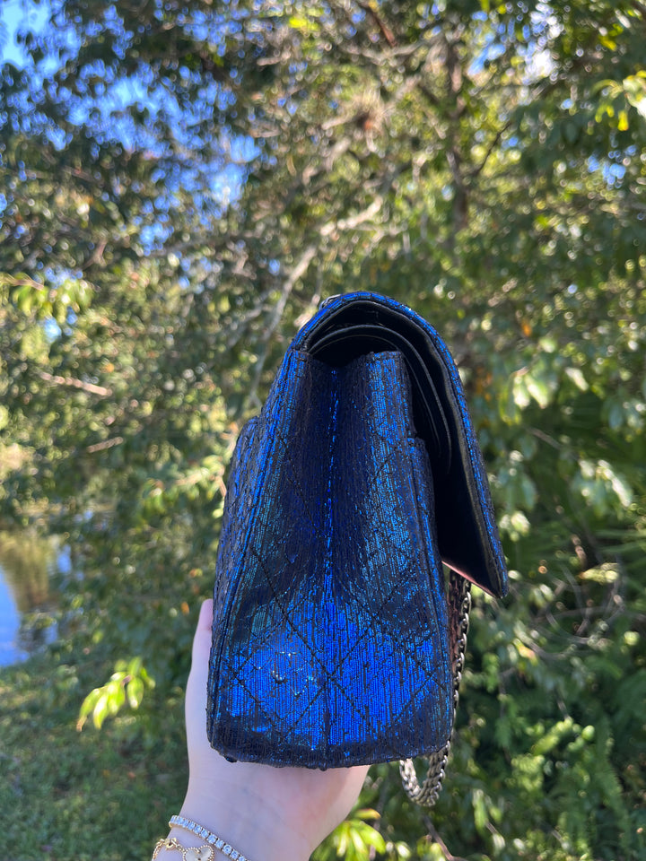 Chanel Blue Python Medium Reissue Double Flap Bag