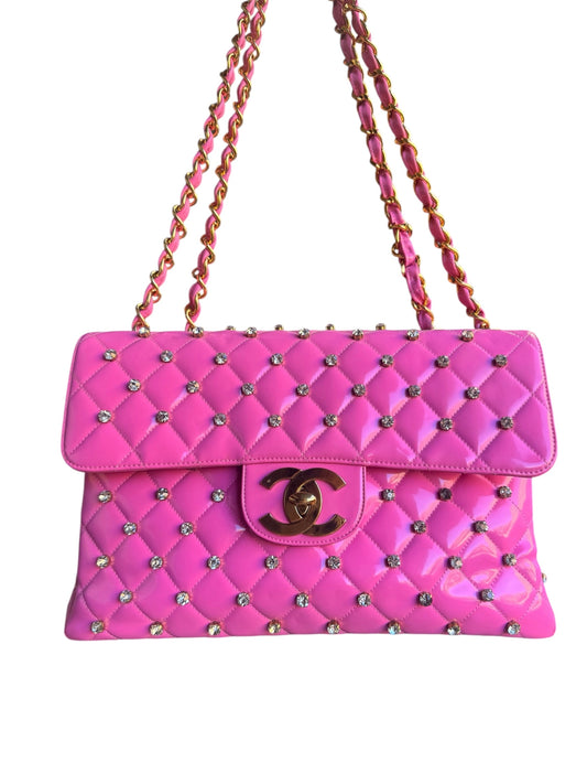 Chanel Runway 1995 Maxi Rhinestone Flap Bag