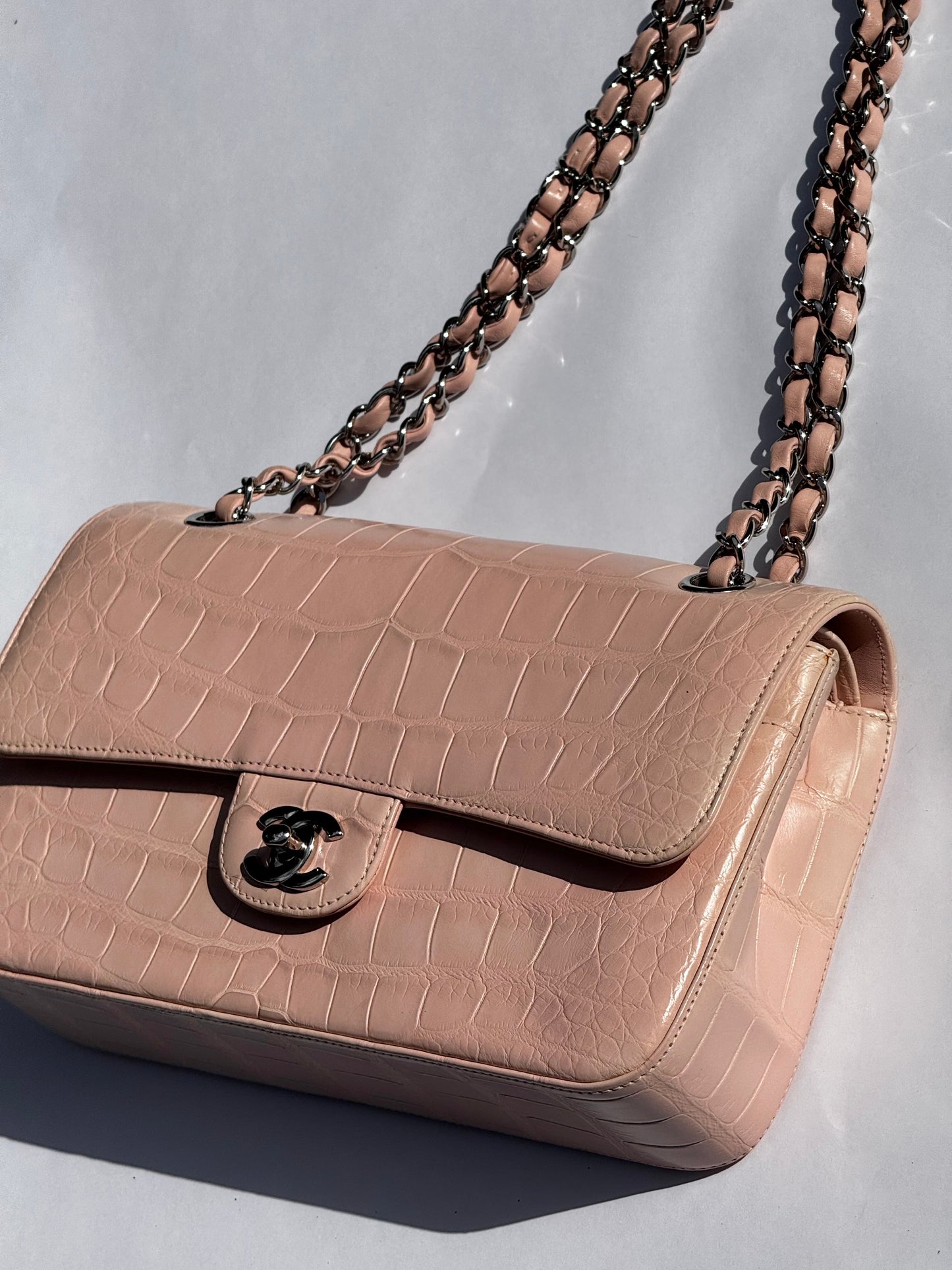 Chanel Bubblegum Pink Alligator Medium Classic Flap Bag