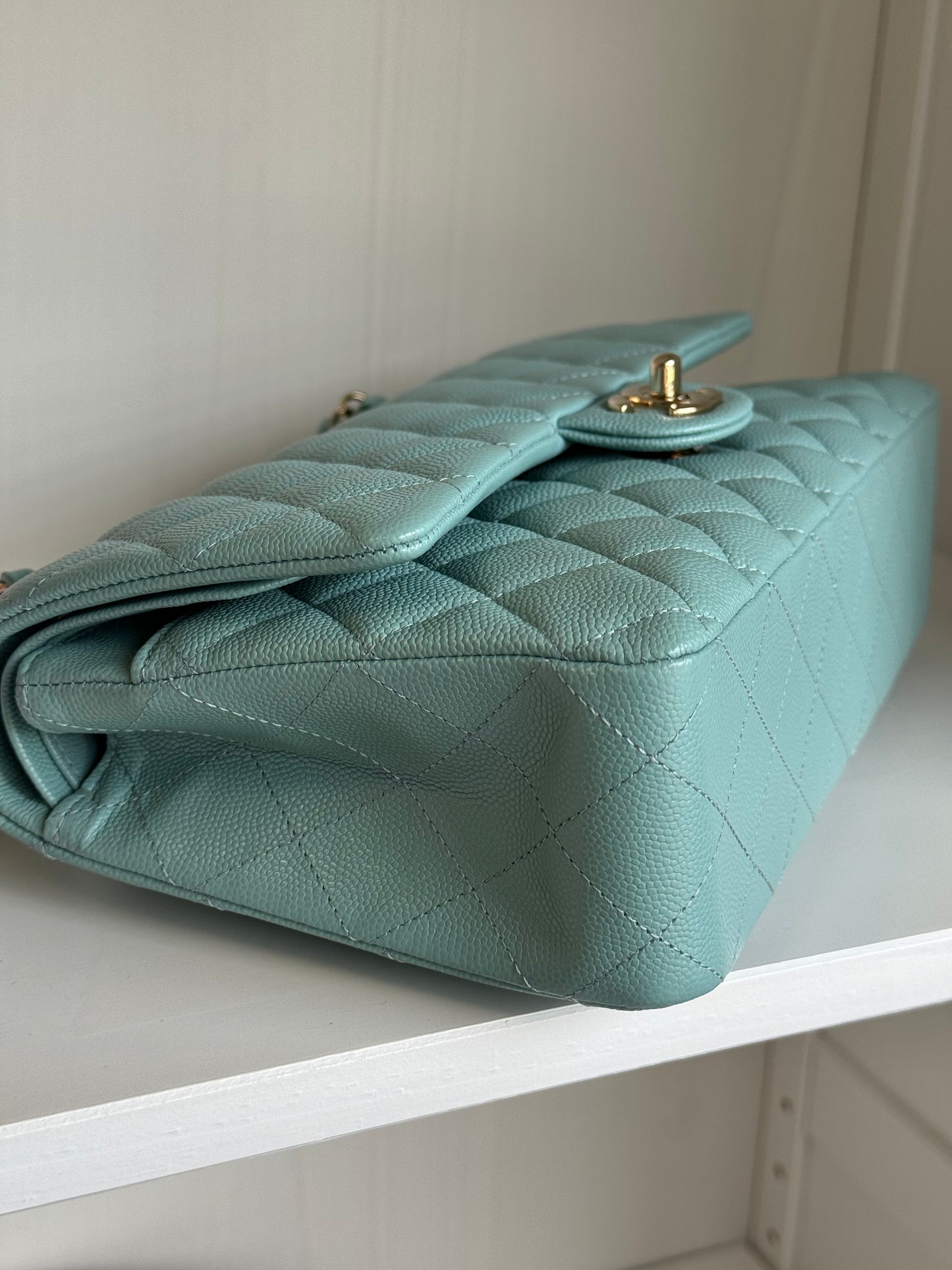 Chanel 20C Tiffany Blue Medium Caviar Flap Bag