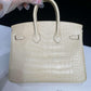 Hermes Matte Crocodile Vanille Birkin 25 GHW