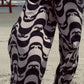 Chanel 2021 Black & White Silk Wave Shirt & Pants Set