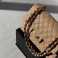 Chanel 22C Light Beige Medium Caviar Double Flap Bag