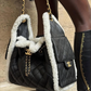 Chanel 25 Crumpled Shearling Sheepskin Small Hobo Bag