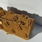 Chanel 24P Tan Braided Raffia Medium Flap Bag