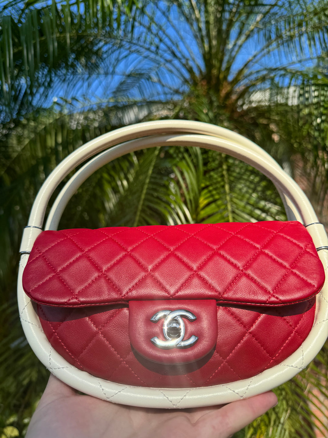 Chanel Runway Small Red Hula Hoop Bag