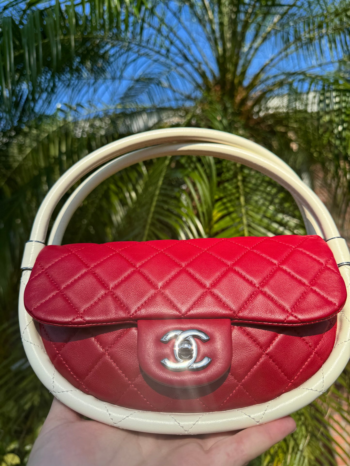 Chanel Runway Small Red Hula Hoop Bag