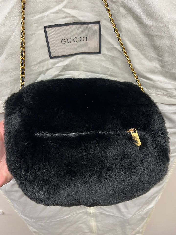 Rare Vintage Chanel Rabbit Lapin Fur Muff Bag Hand Warmer