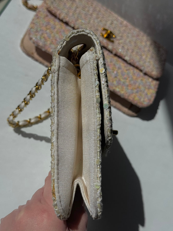 Chanel 1992 Medium Iridescent Sequin Flap Bag