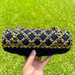 Chanel 2020 Small Woven Chain Blue Tweed Classic Flap