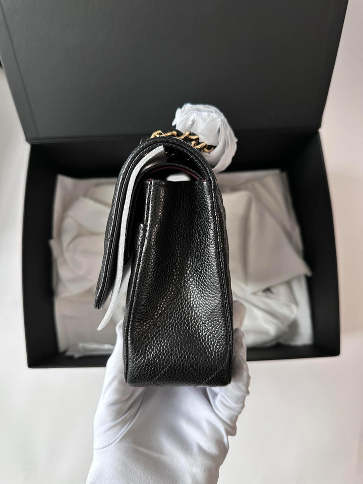 Chanel Black Medium Caviar Double Flap Bag GHW