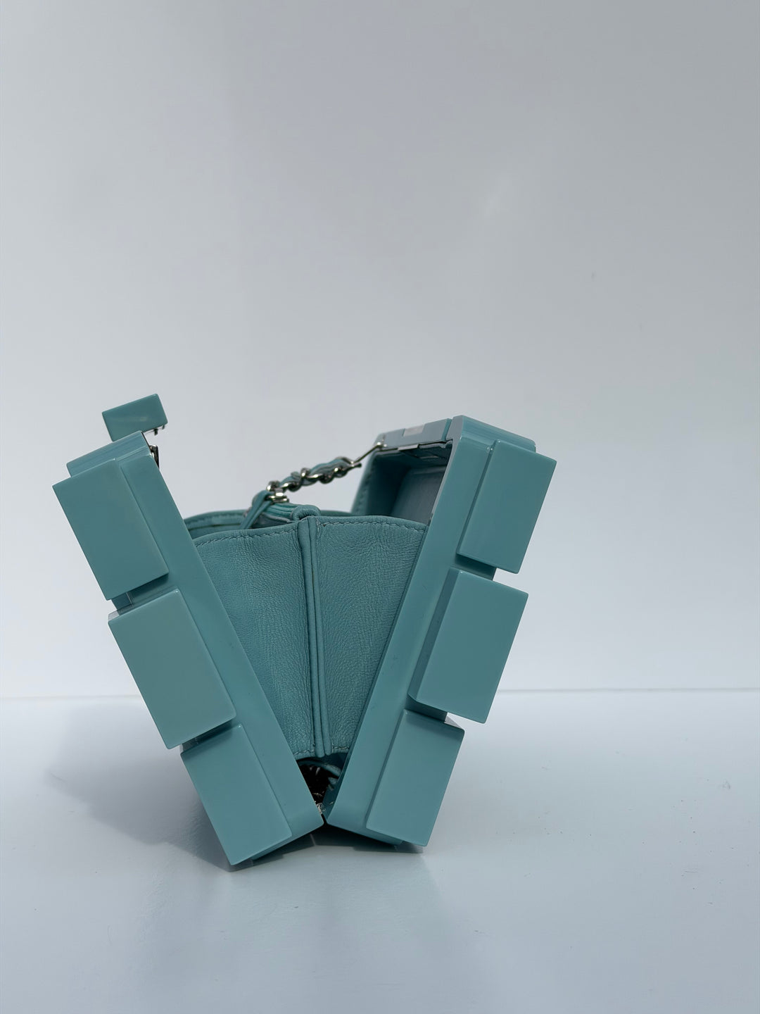 Chanel Baby Blue Plexiglass Lego Minaudiere