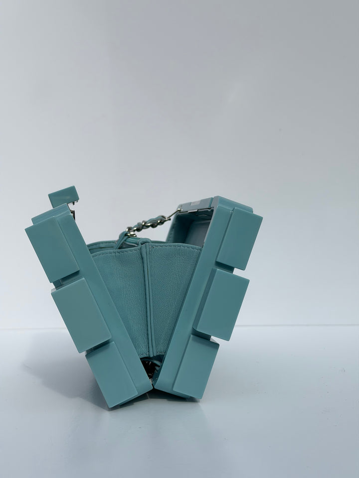 Chanel Baby Blue Plexiglass Lego Minaudiere