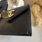 Chanel 1991 Black Lizard CC Envelope Flap Bag