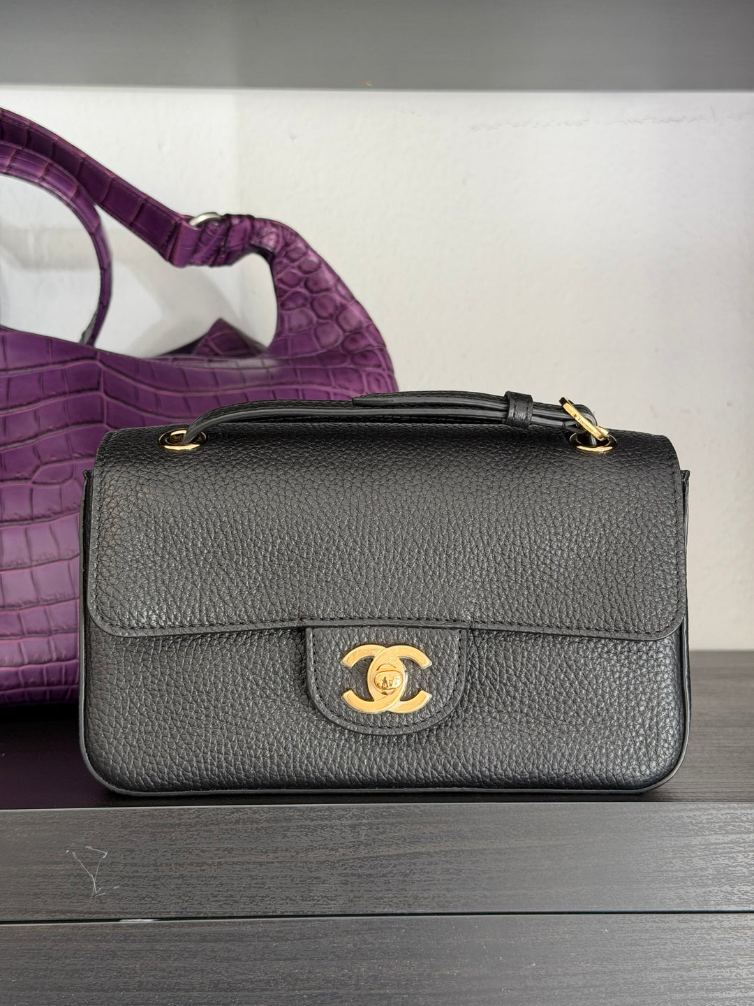 Chanel Mini Flap Bag Black Souplissimo Suede Calfskin Gold Tone Hardware 2026