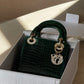 Lady Dior Emerald Crocodile Mini Top Handle