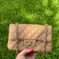 Chanel 18S Dark Beige Caviar Mini Flap Bag