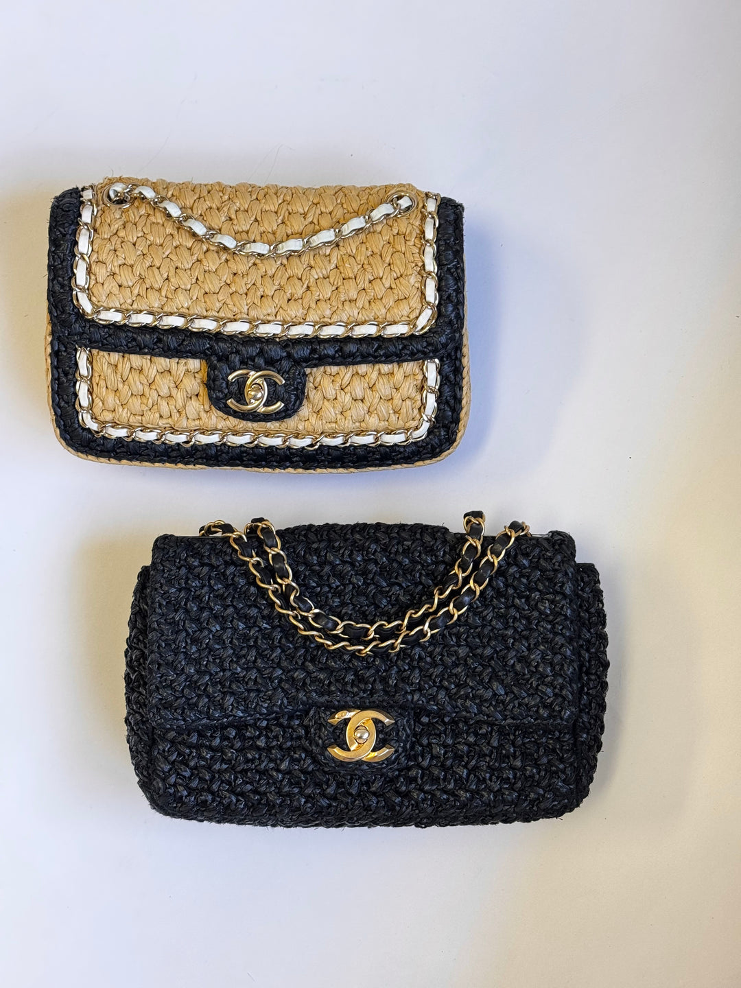 Chanel 18C Black Ancient Greece Raffia Crochet Flap Bag