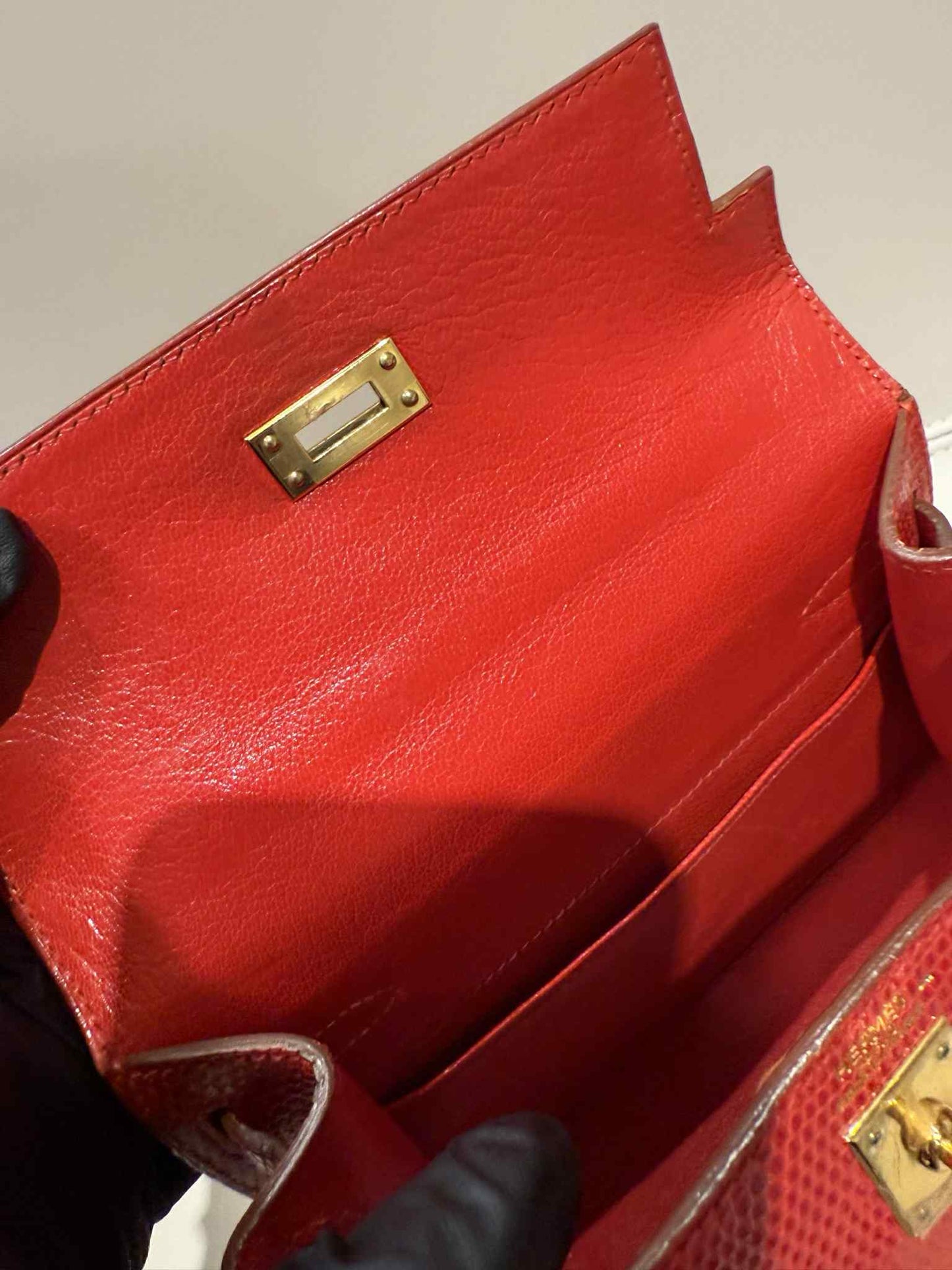 Hermes Vintage Red Lizard Kelly Sellier 20