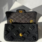 Chanel 24P Black Braided Raffia Mini Flap Bag