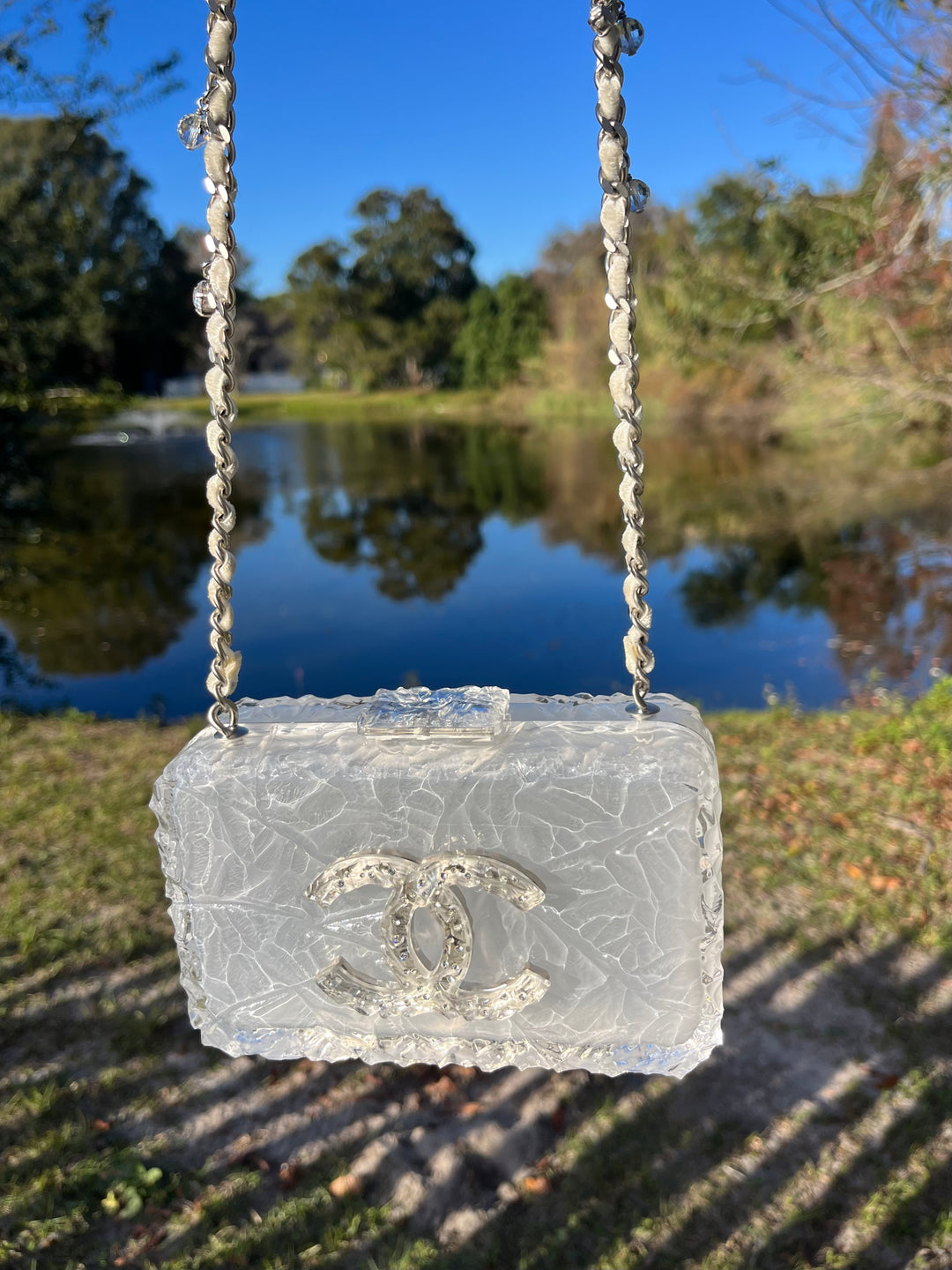 Chanel RARE Runway Acrylic Crystal CC Ice Cube Clutch
