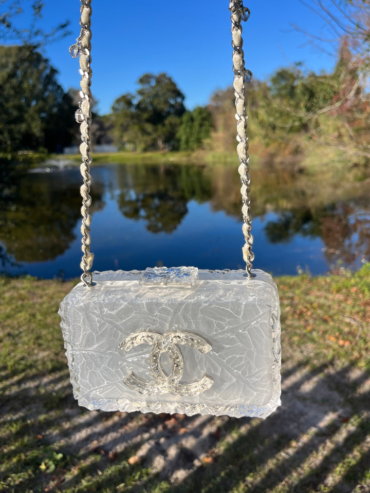 Chanel RARE Runway Acrylic Crystal CC Ice Cube Clutch
