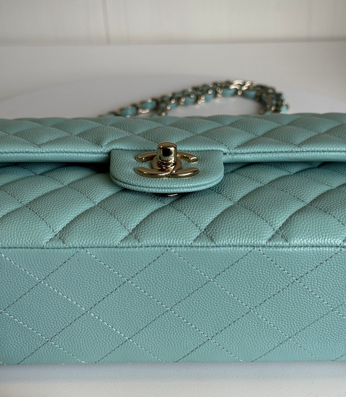 Chanel 20C Tiffany Blue Medium Caviar Flap Bag