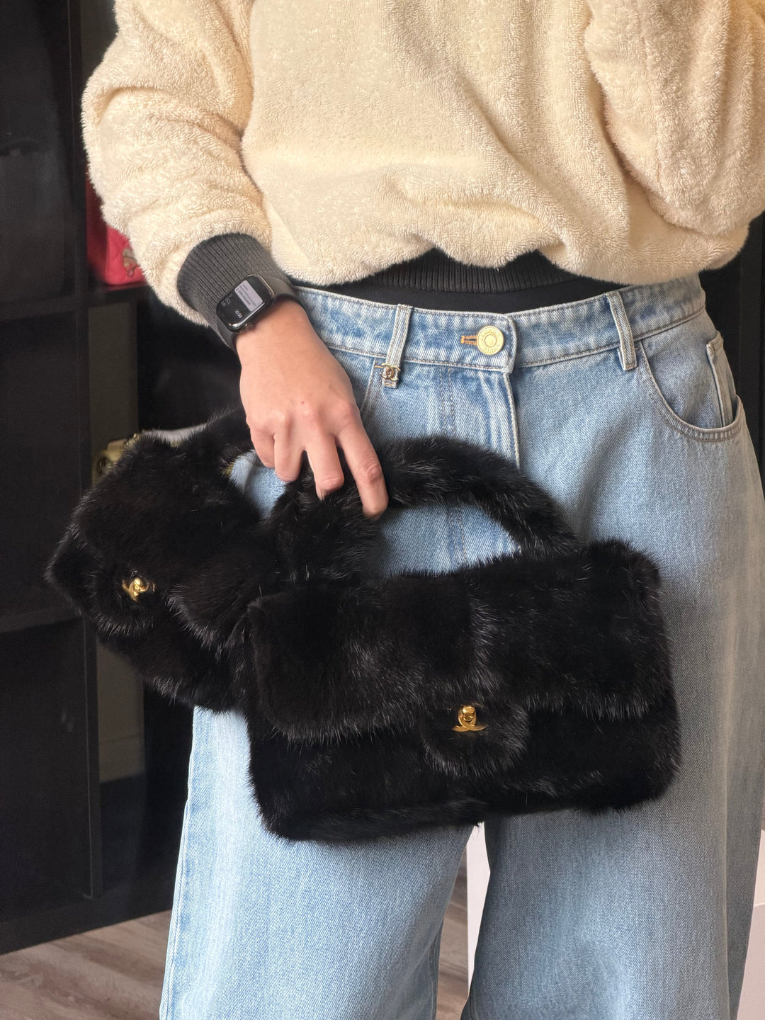 Chanel Vintage RARE Mink Kelly Parent & Child Set