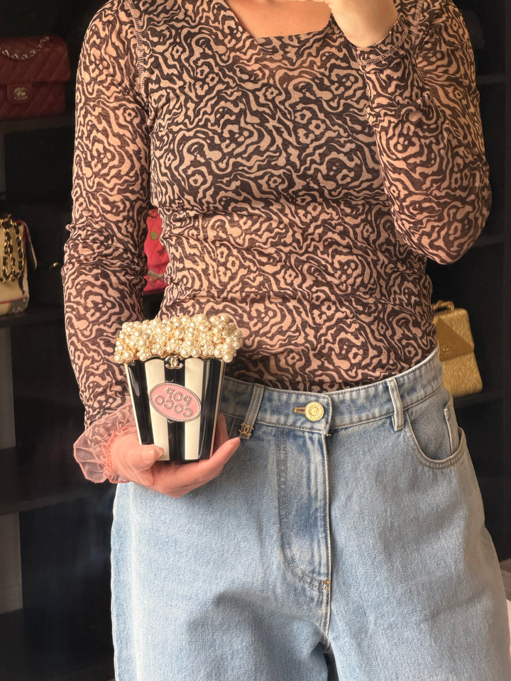 Chanel Limited Edition Popcorn Minaudière Light Gold Hardware 2024/2025
