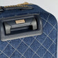 Chanel 20C Blue Quilted Denim & Leather Trolly