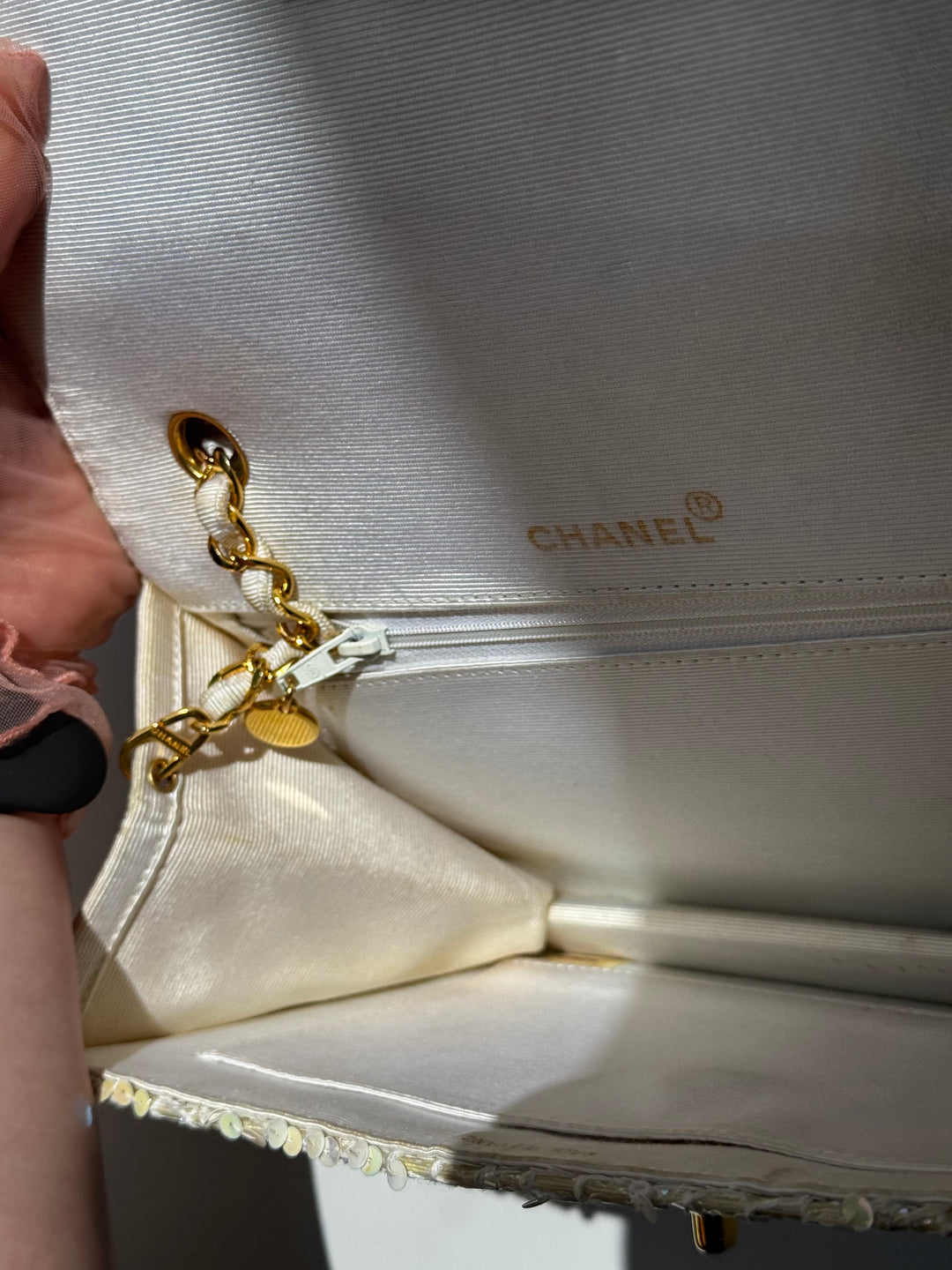 Chanel 1992 Medium Iridescent Sequin Flap Bag