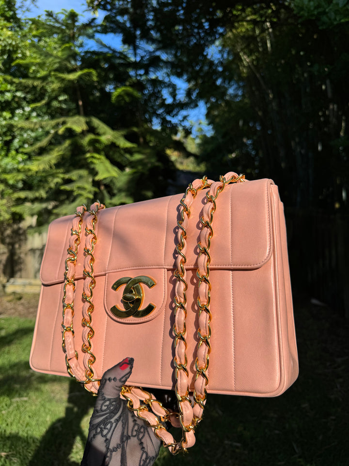 Chanel Light Pink Vintage Lambskin Jumbo Flap Bag