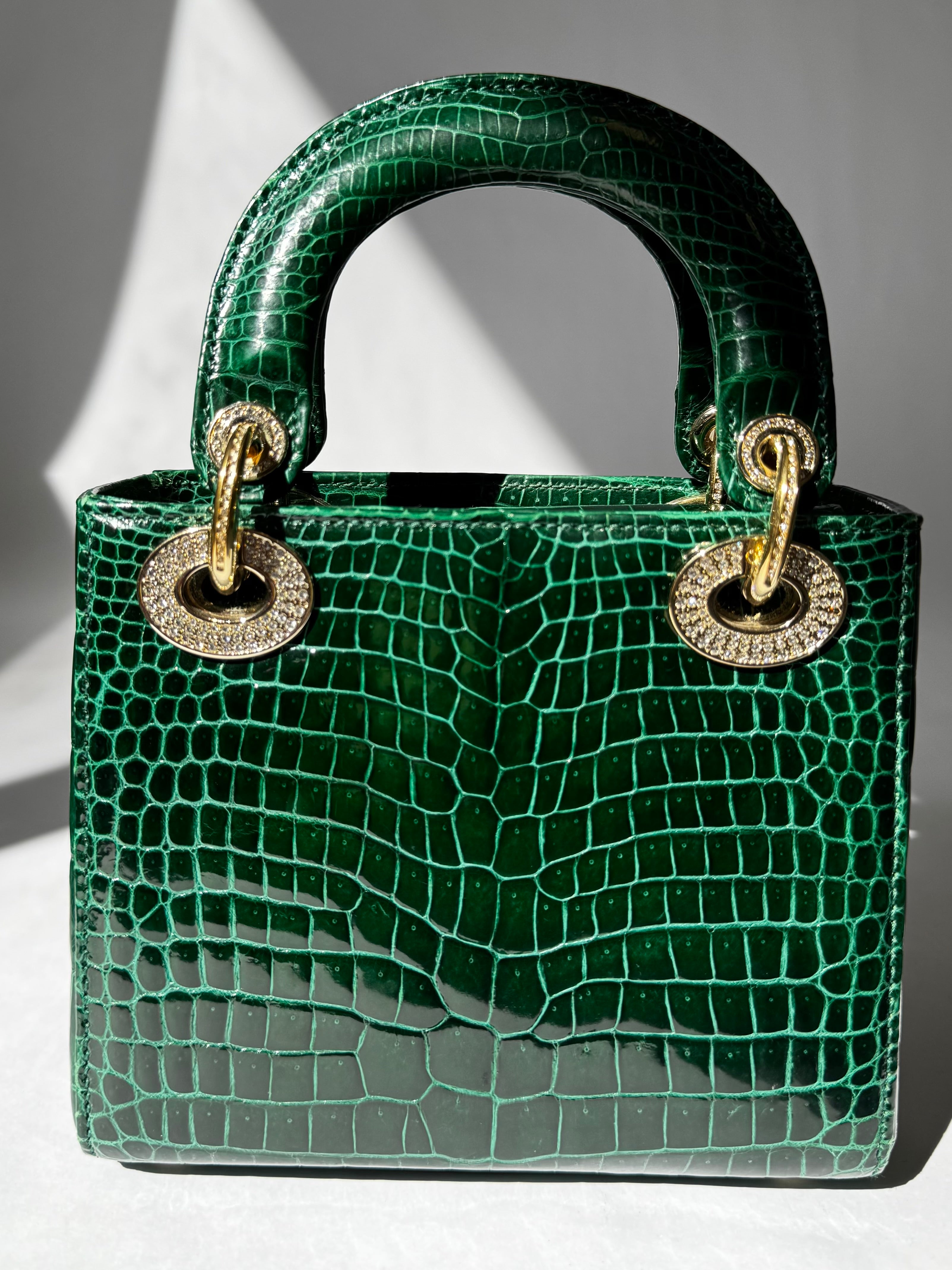 Lady Dior Emerald Crocodile Mini Top Handle – Its A Luv Story