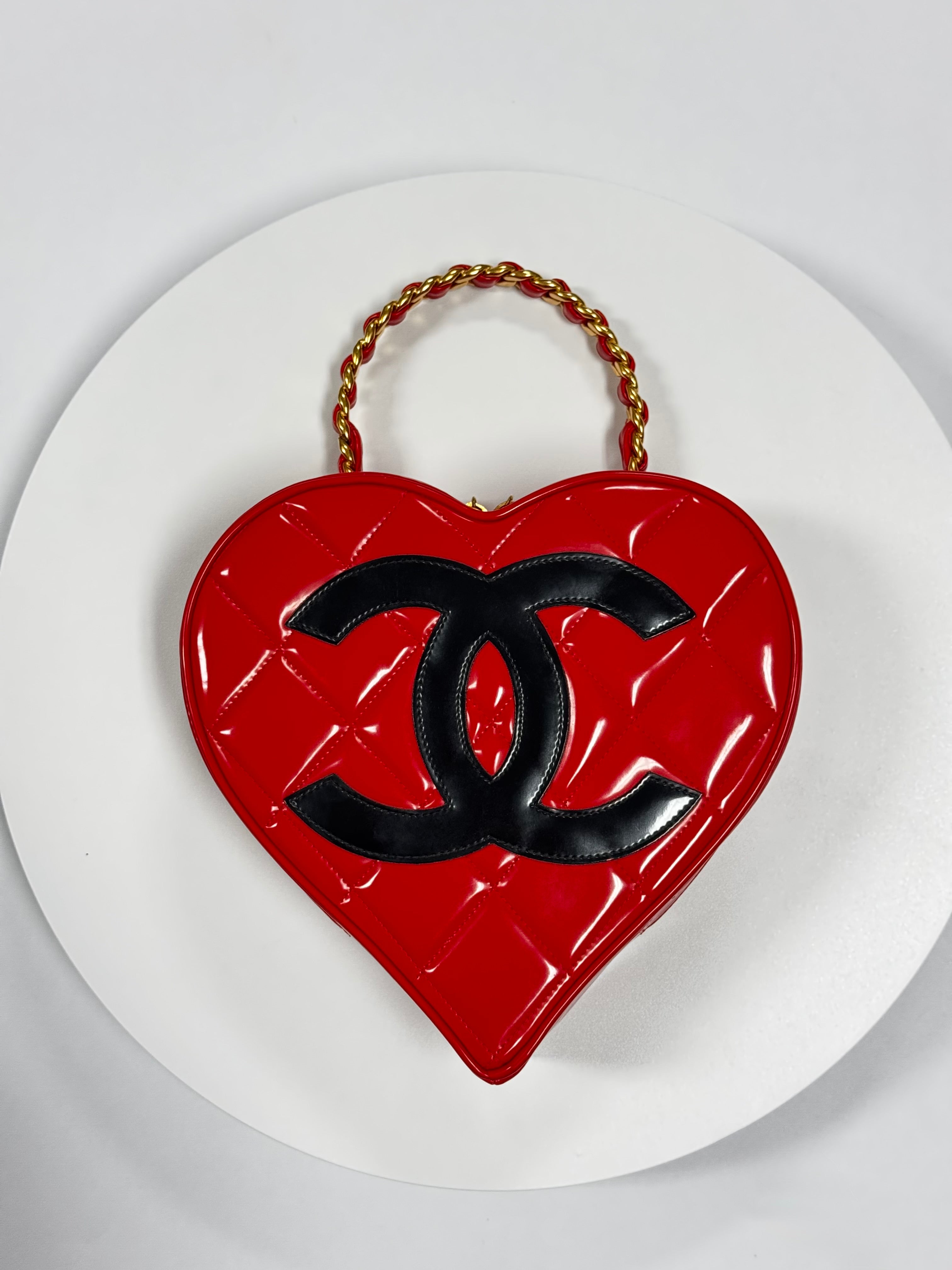 Chanel 1995 CC Barbie Red Heart Vanity Bag – Its A Luv Story