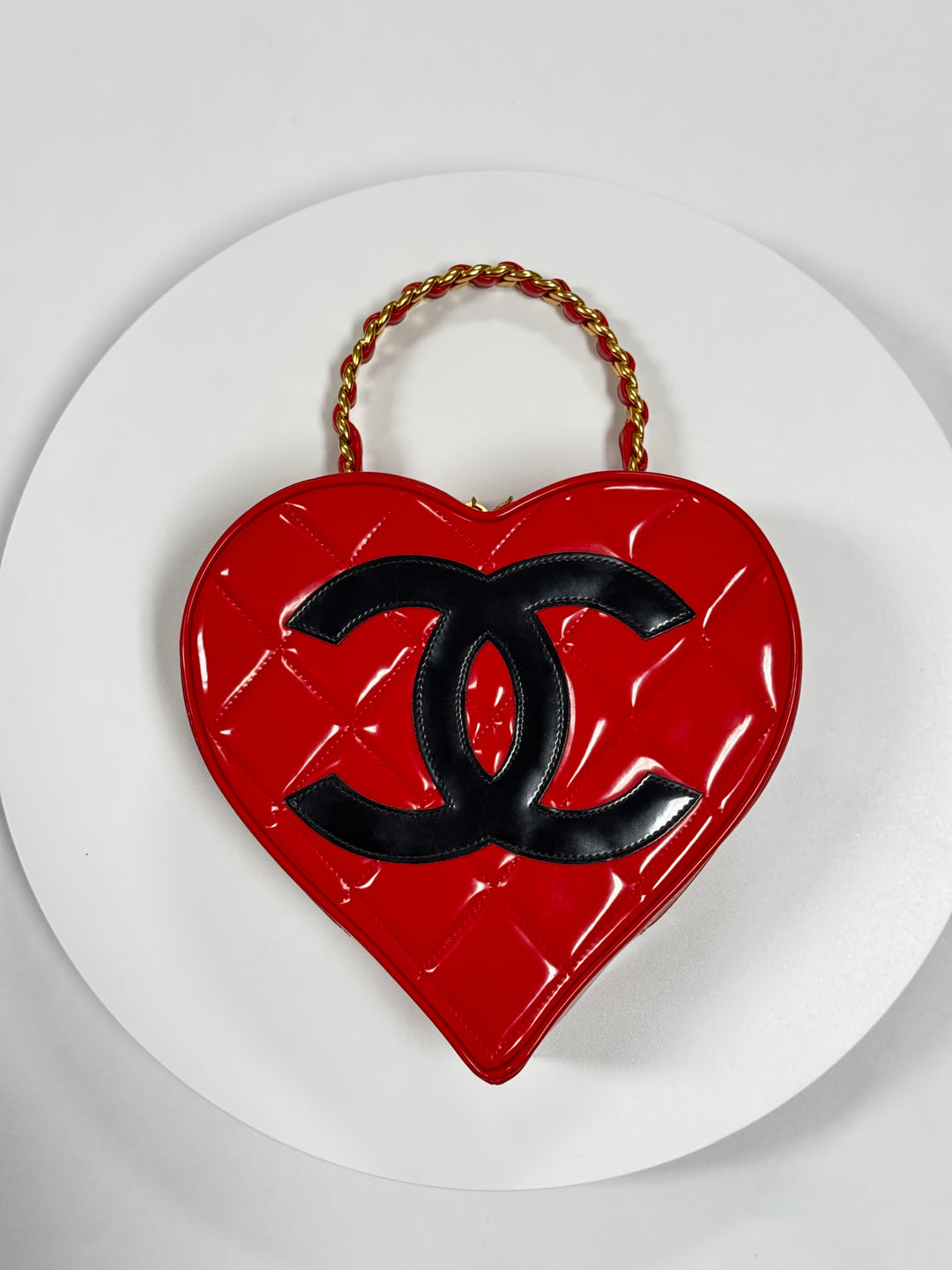 Chanel 1995 CC Barbie Red Heart Vanity Bag