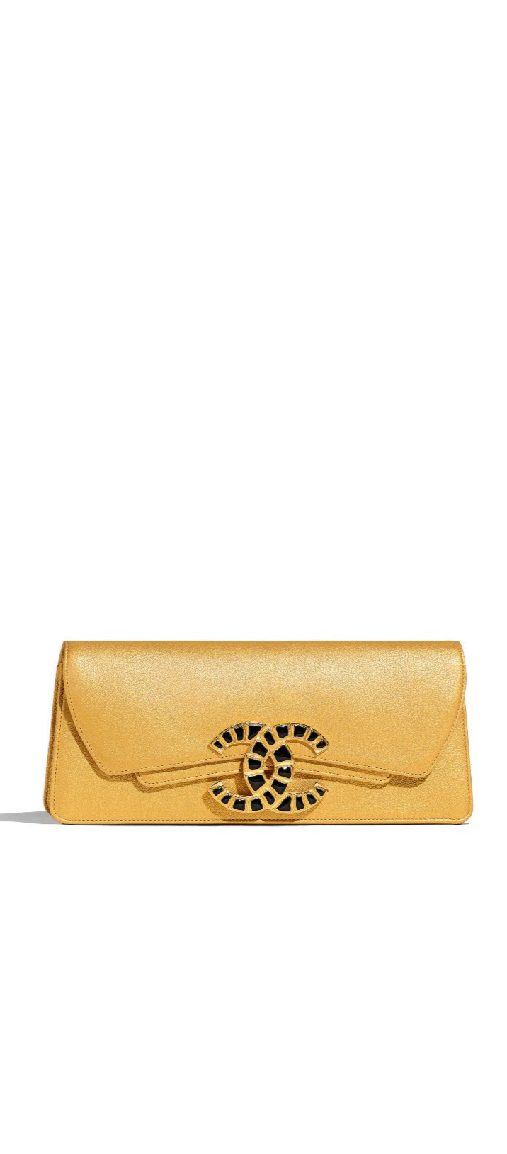 Chanel 19A Gold Egyptian CC Clutch