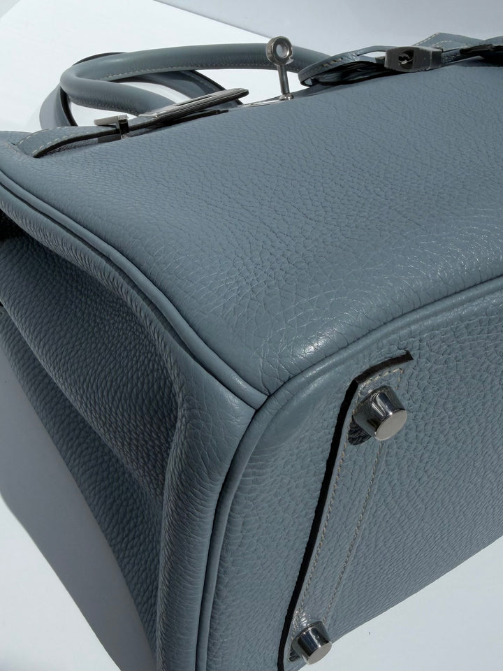 Hermès Birkin 30 Bleu Lin Togo Palladium Hardware 2012