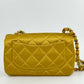 Chanel Gold Satin Mini Rectangle Flap