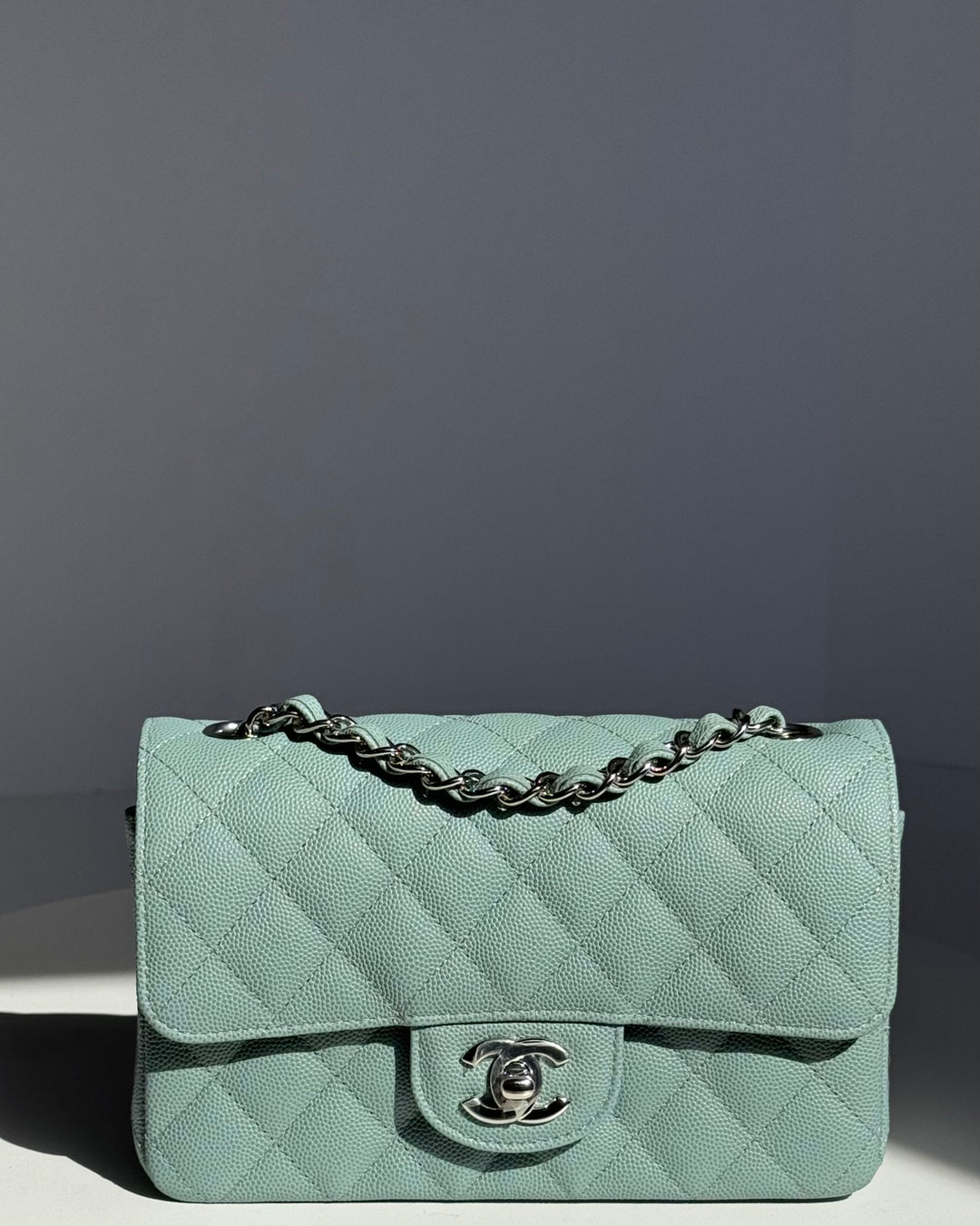 Chanel 18C Blue Caviar Mini Flap