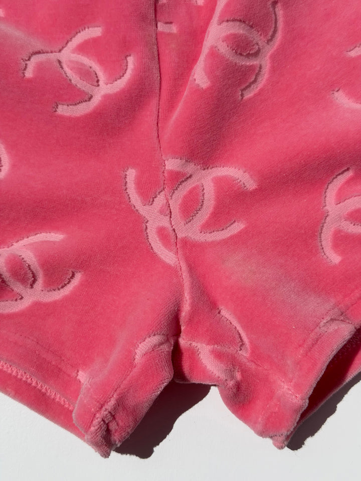 Chanel 1996 Pink Velour CC Romper