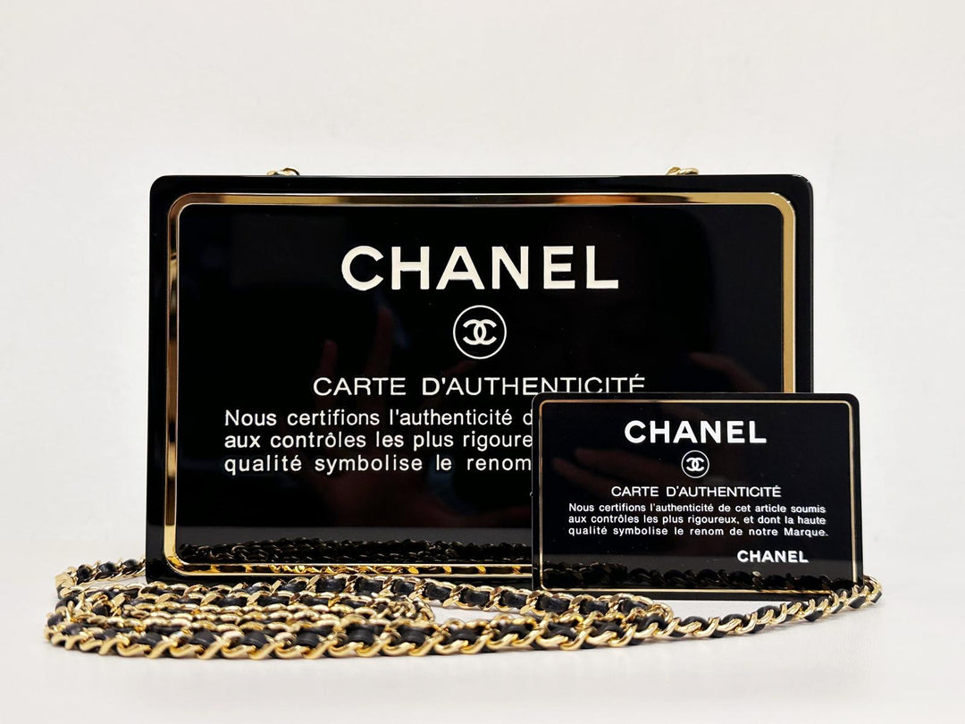 Chanel Limited Edition Black Authenticity Card Minaudière