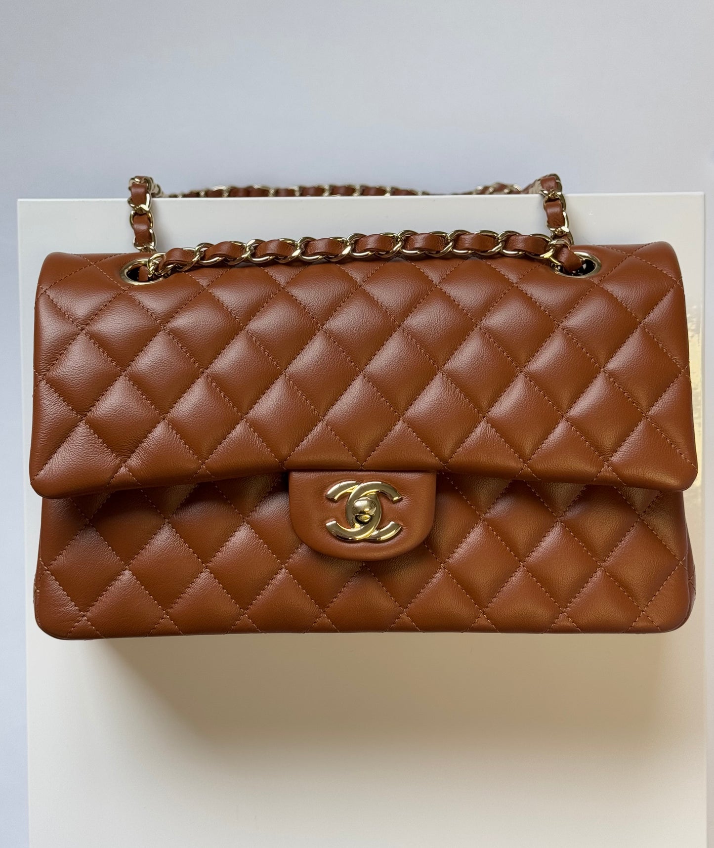 Chanel 21P Caramel Medium Lambskin Flap Bag