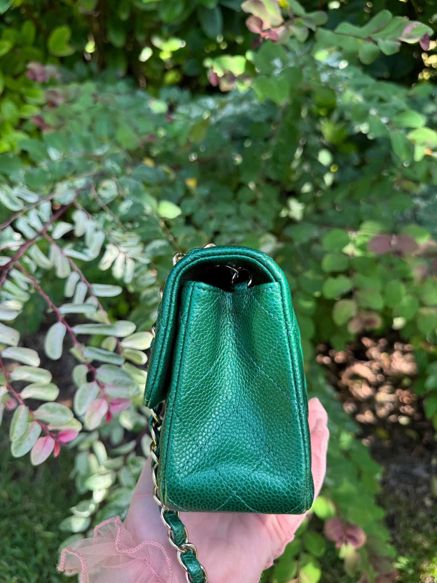 Chanel 18S Emerald Green Caviar Mini Flap Bag