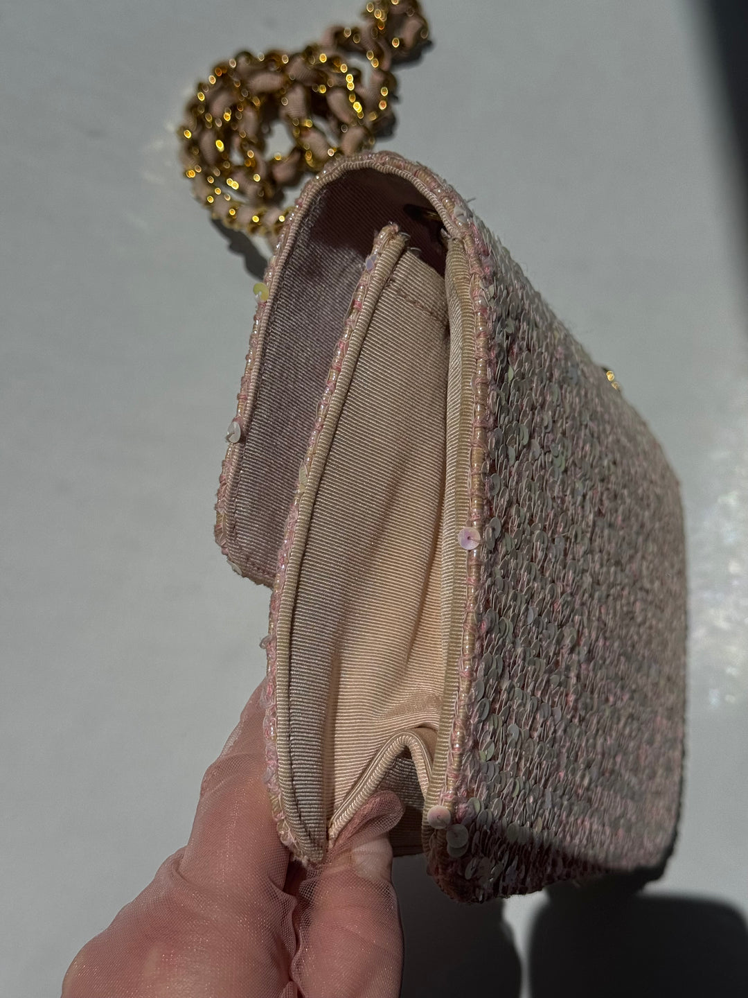 Chanel 1992 Medium Pink Sequin Flap Bag