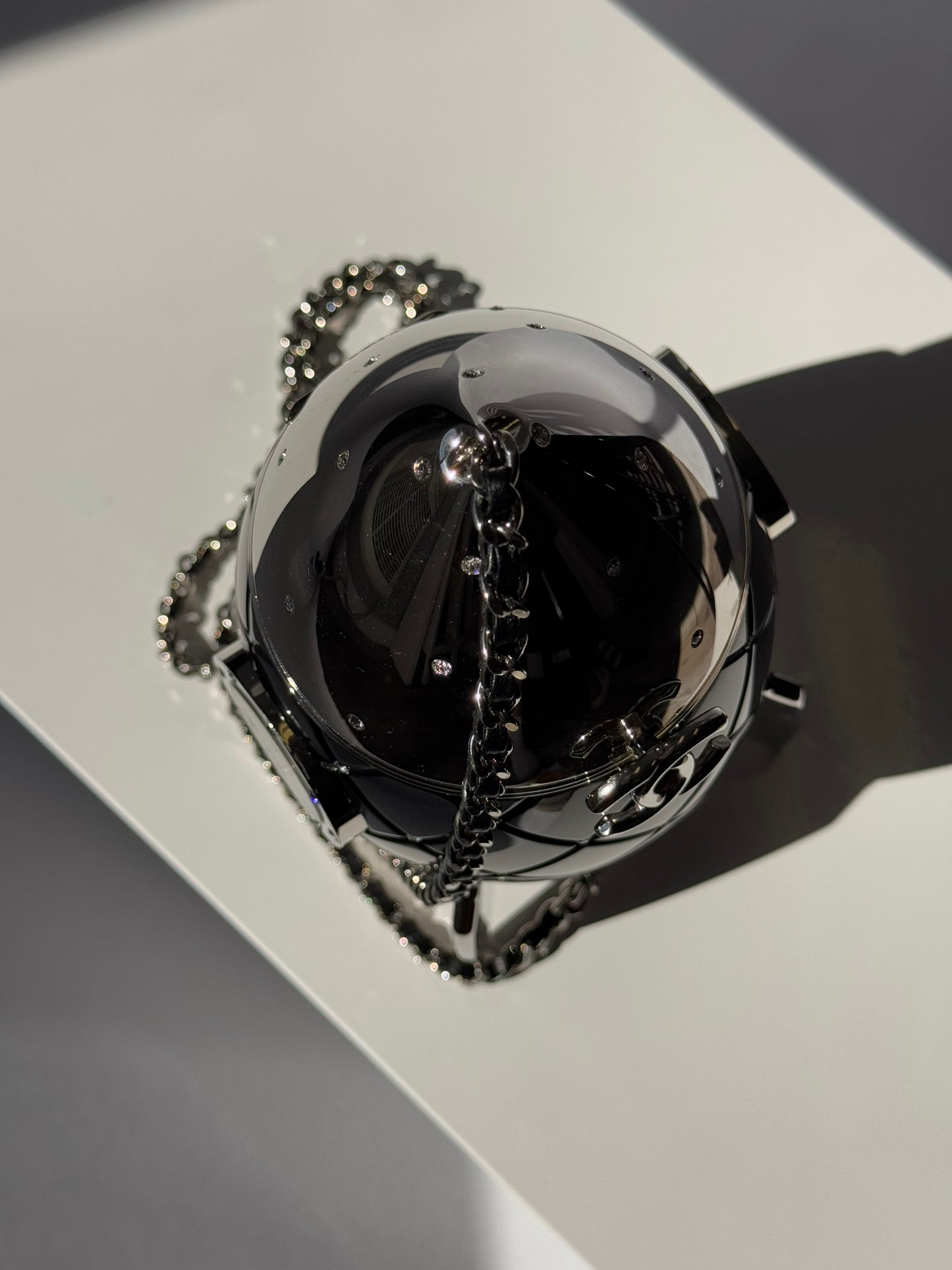 Chanel Limited Edition Black Lucite and Crystal Rocket Ship