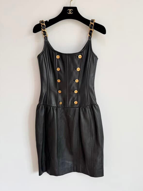 Chanel 1993 Runway Extremely Rare Leather Dress